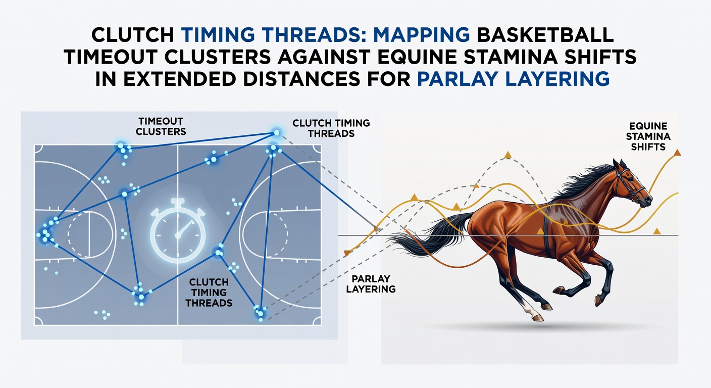 Visualization of basketball timeout clusters mapped against equine stamina metrics in distance races