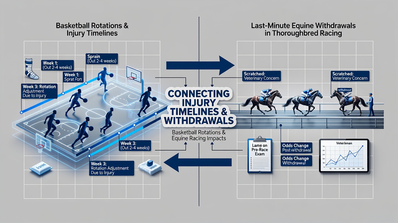 Chart displaying daily market movements from basketball injury reports and thoroughbred scratch announcements