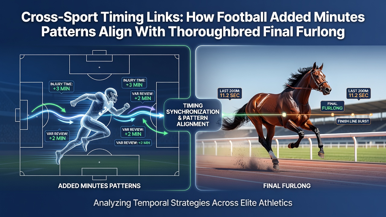 Charts showing alignment between soccer stoppage time distributions and horse racing sectional speeds
