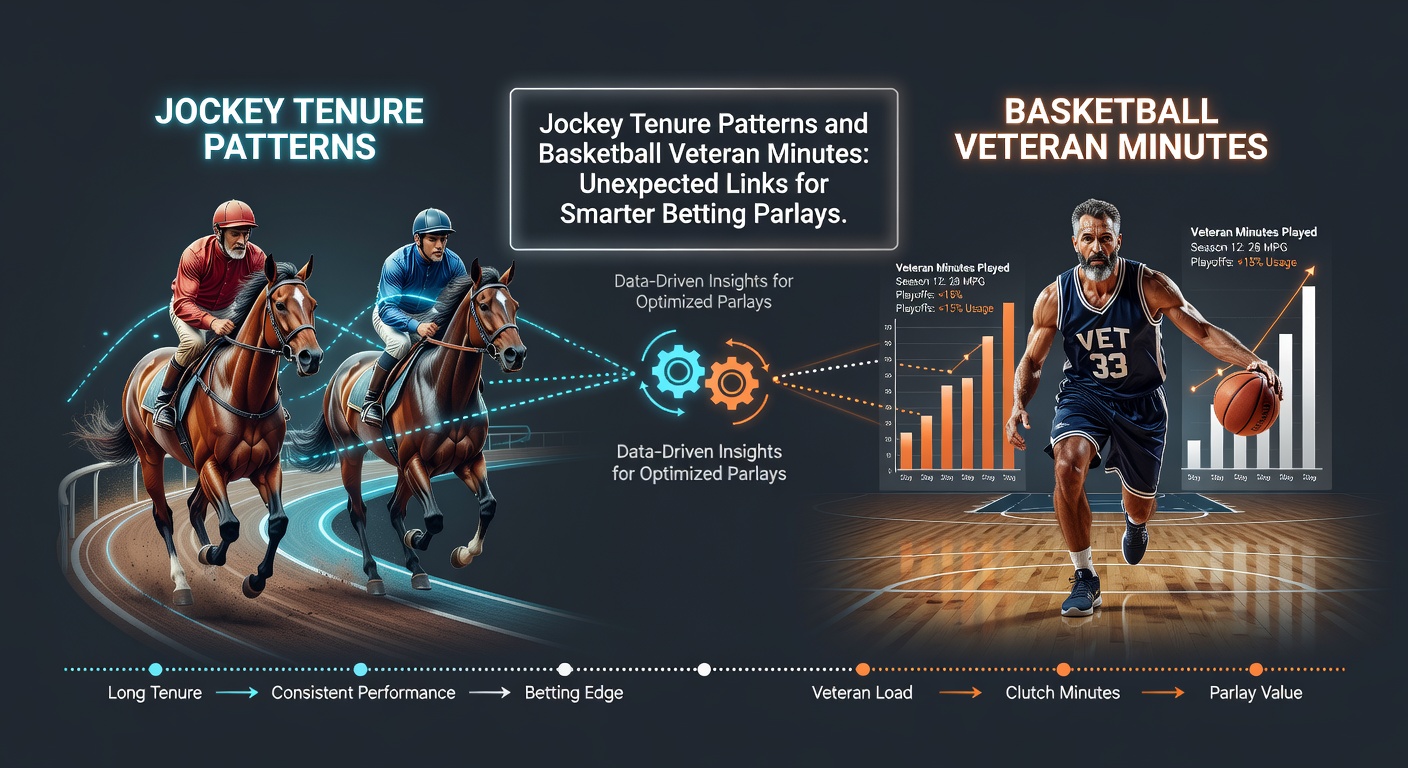 Comparative chart of jockey tenure statistics alongside NBA veteran minutes distribution