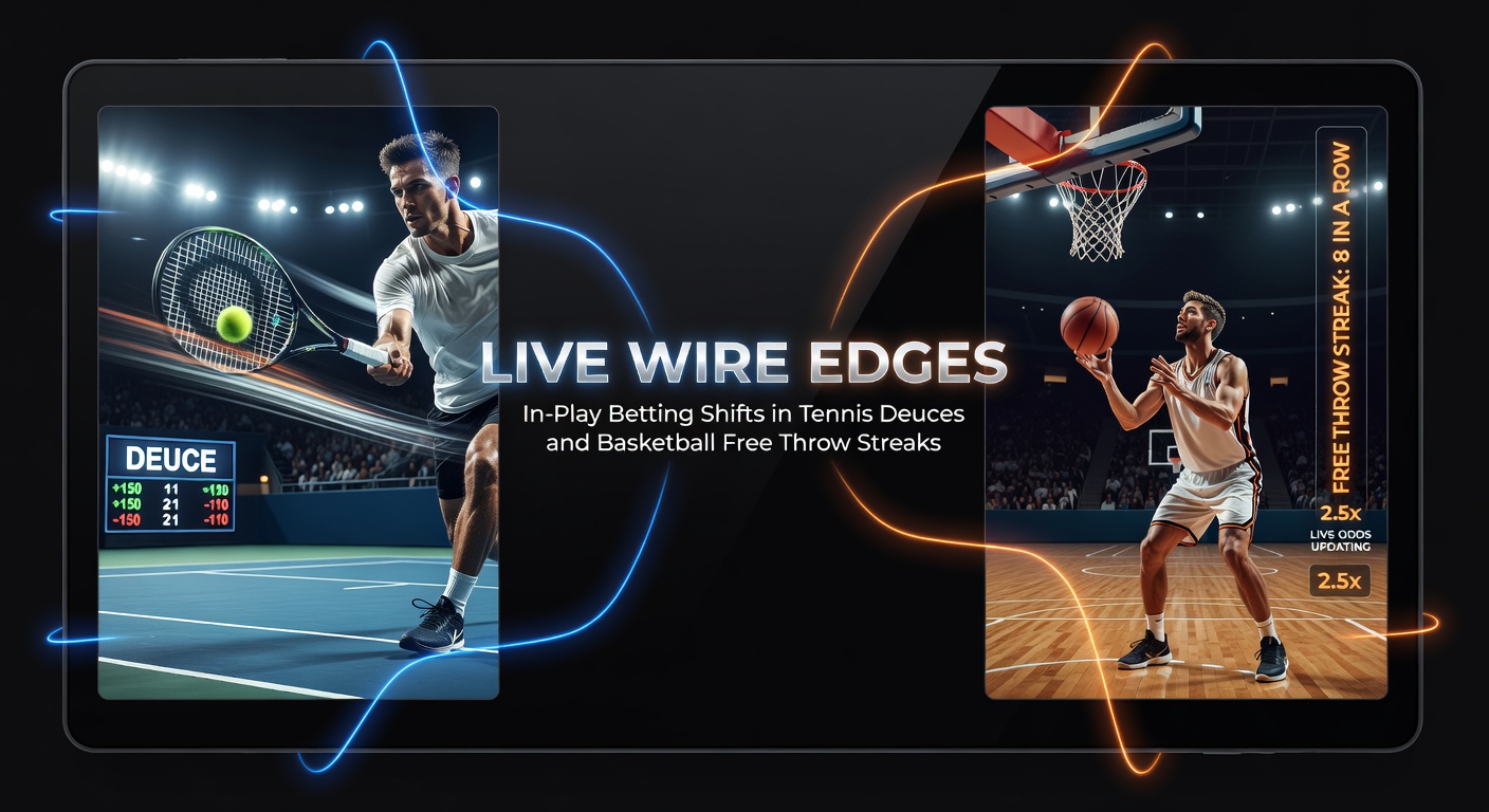 Tennis player locked in a tense deuce, racket poised for the next point, with basketball free throw line in blurred background