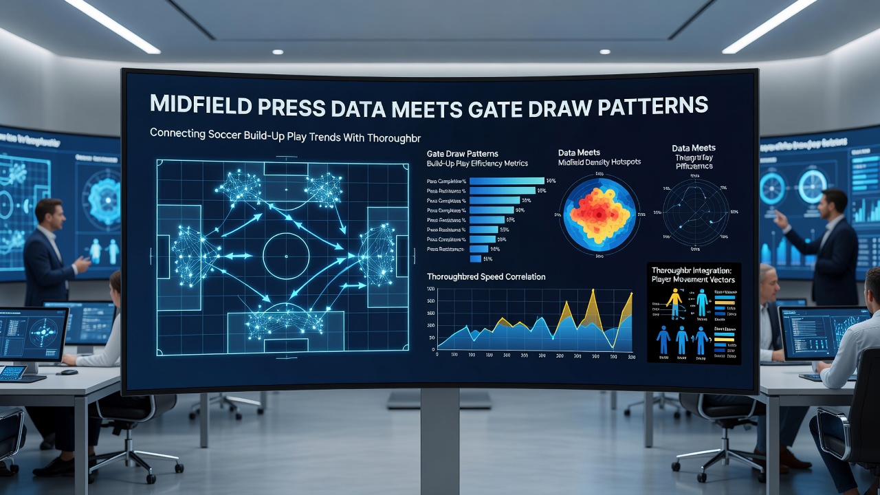Thoroughbred starting gate positions chart aligned with soccer build-up play statistics for multi-bet correlation studies