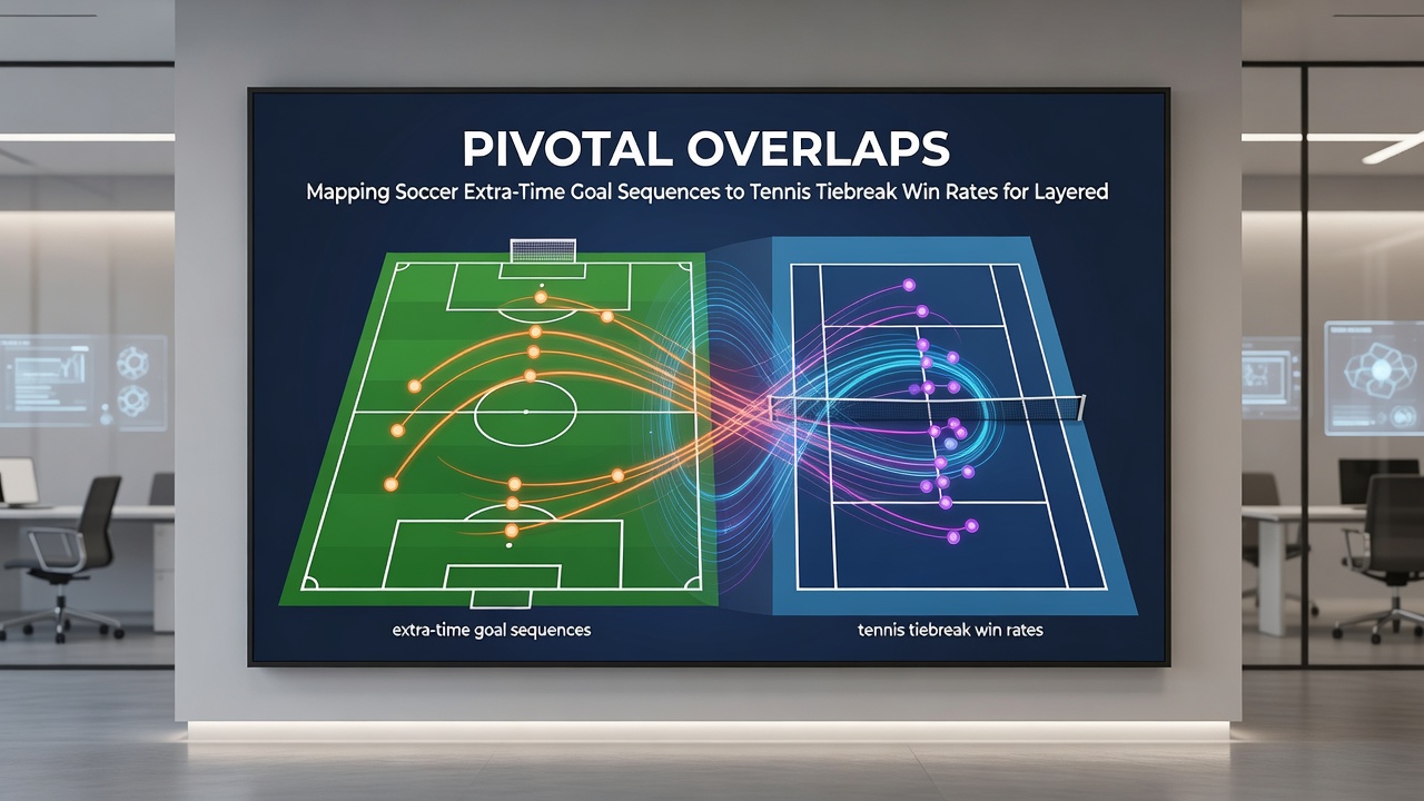 Detailed chart showing goal sequence timelines in soccer extra time matched against tennis tiebreak conversion percentages
